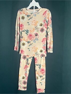 Stone Rose Cream and Pink Floral Long-Sleeve Pajama Set